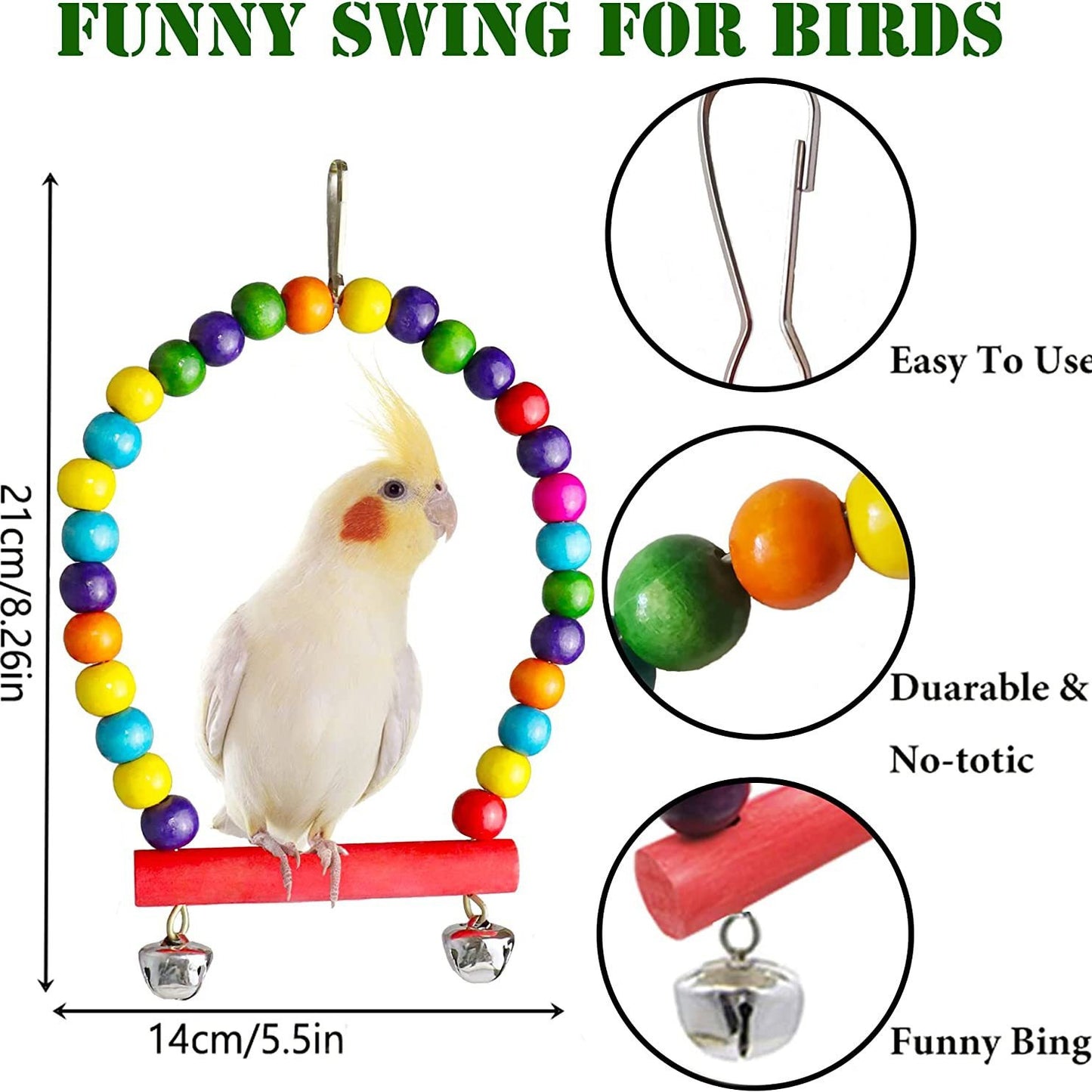 7Pcs Parrot Toys Bird Cage Accessories