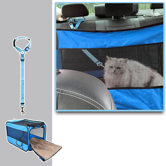 Pet Travel Carrier with Locking Safety Zippers