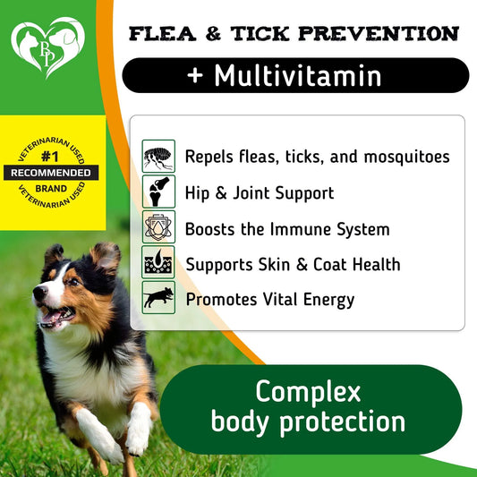 Dog Chewable Flea and Tick Prevention & Multivitamin Tablet