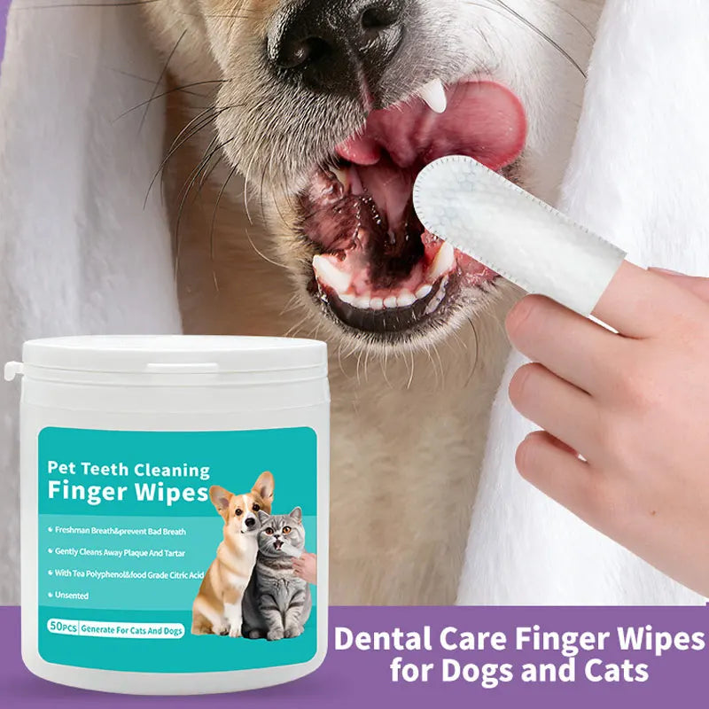 Pet Disposable Teeth Cleaning Finger Wipes