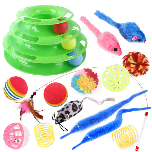 Pet Cat Self-Help Turntable Toy Set