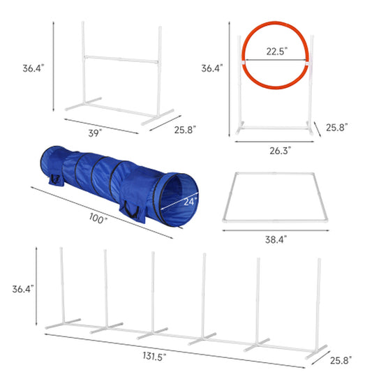 6-Piece Dog Agility Training Equipment Set