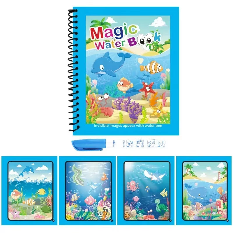 1Pc Magic Water Reusable Montessori Coloring Book 