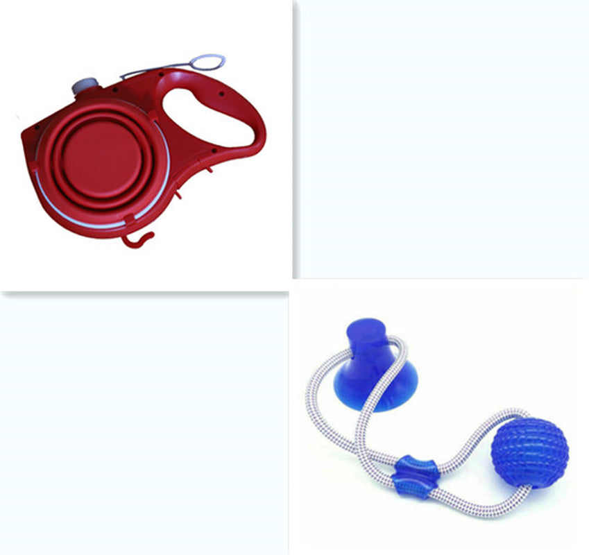Pet Leash with Water Bottle & Cup