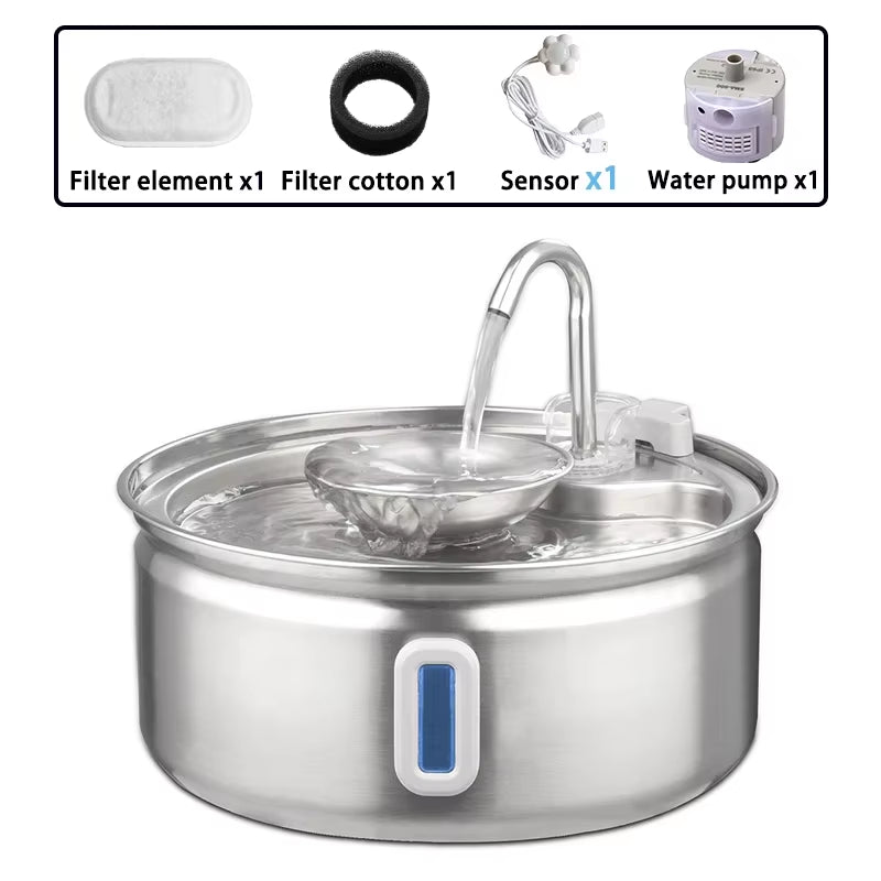  Stainless Steel Smart Pet Auto Water Fountain (3.2L)