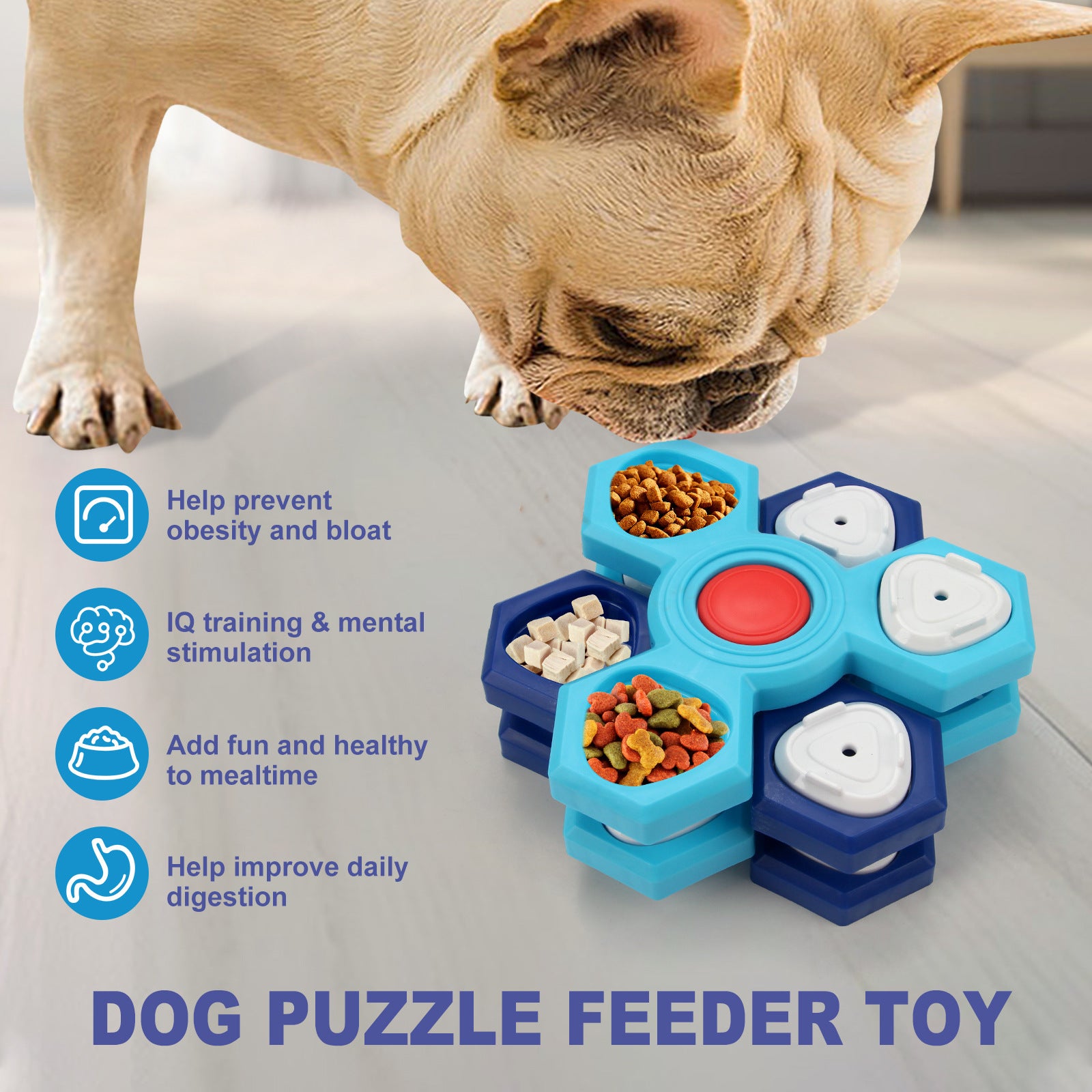 4 Layers Slow Feeder Pet Puzzle Bowl