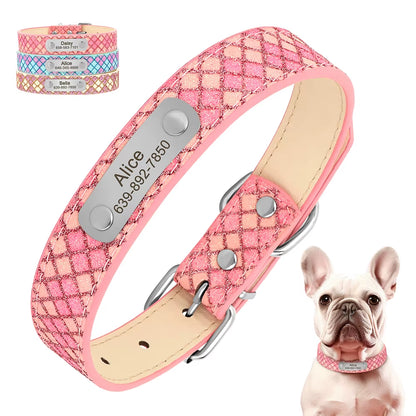 Customized Free Engraved Leather Pet Collar