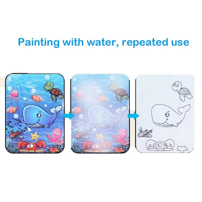 1Pc Magic Water Reusable Montessori Coloring Book 