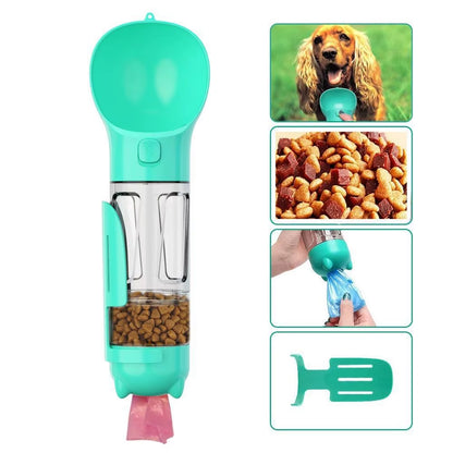 Portable 3In1 Multifunction Pet Leak-Proof Water Bottle, Food Feeder , Poop Dispenser 