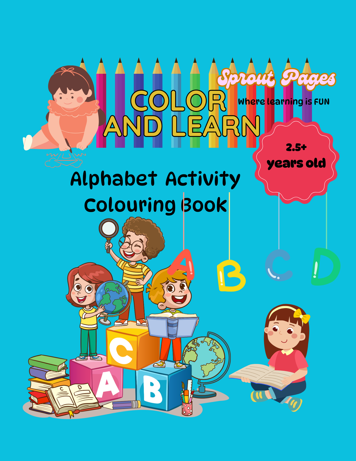 Downloadable Learning ALPHABET Bundle (Flashcards, Poster, Coloring Booklet)