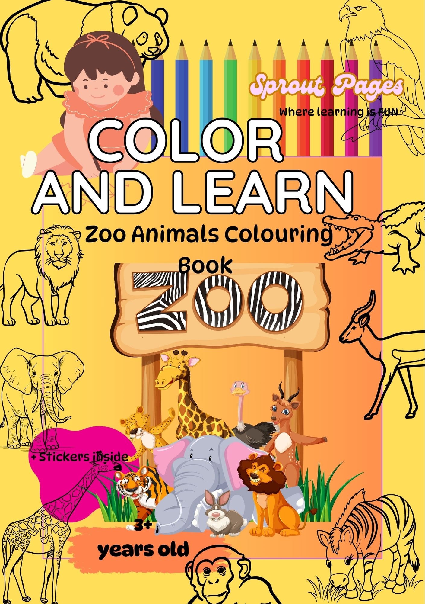 Downloadable Colour & Learn Animal Bundle (Farm Animals, Pets, Sea Creatures & Zoo Animals)