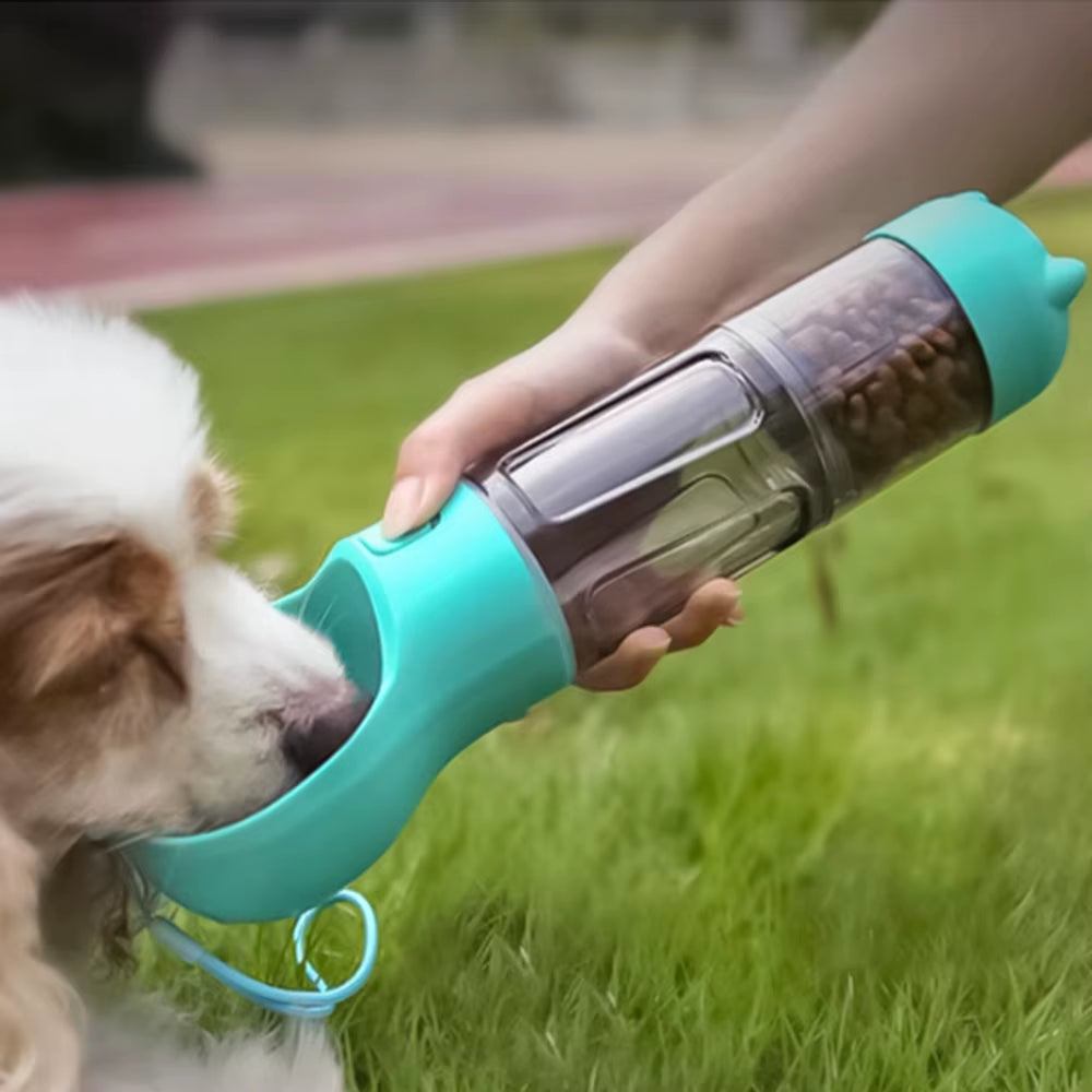 Portable 3In1 Multifunction Pet Leak-Proof Water Bottle, Food Feeder , Poop Dispenser 