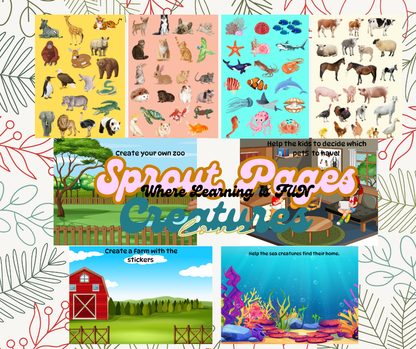 Downloadable Colour & Learn Animal Bundle (Farm Animals, Pets, Sea Creatures & Zoo Animals)