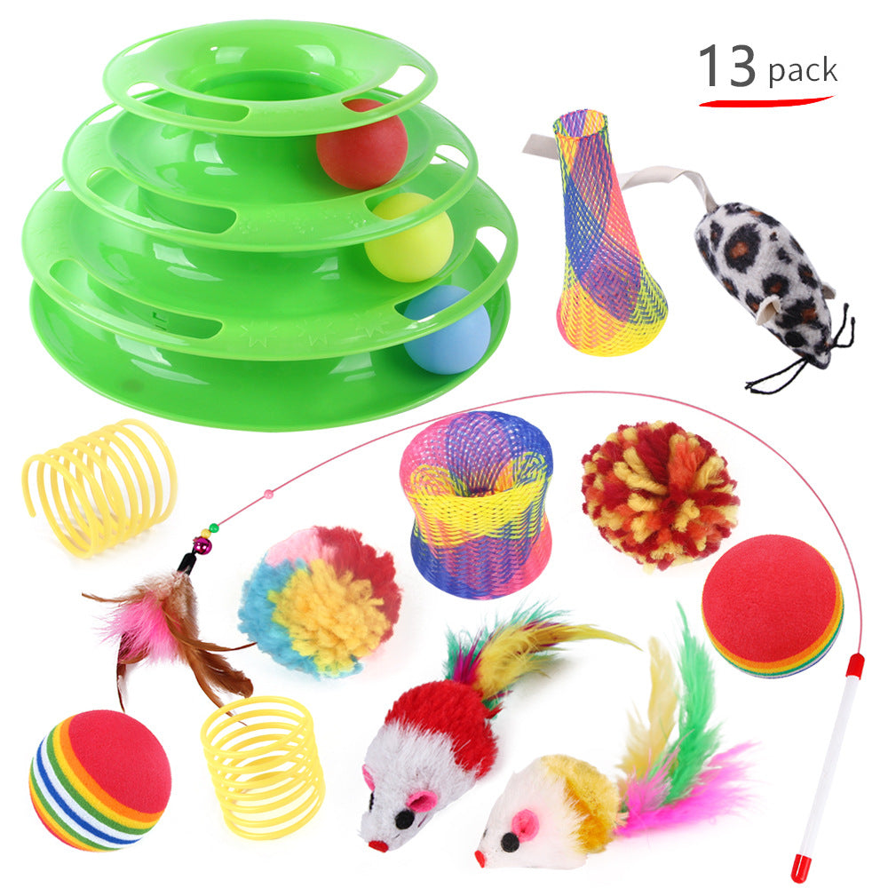 Pet Cat Self-Help Turntable Toy Set