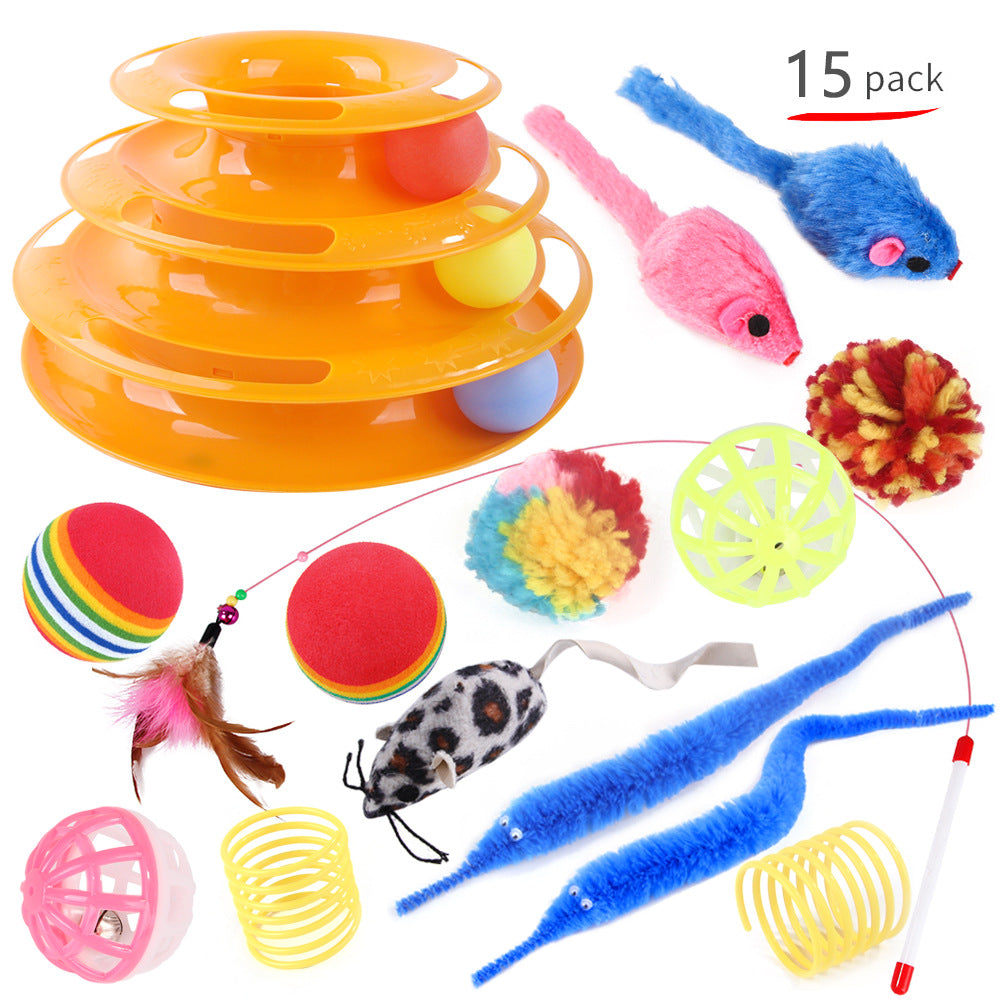 Pet Cat Self-Help Turntable Toy Set