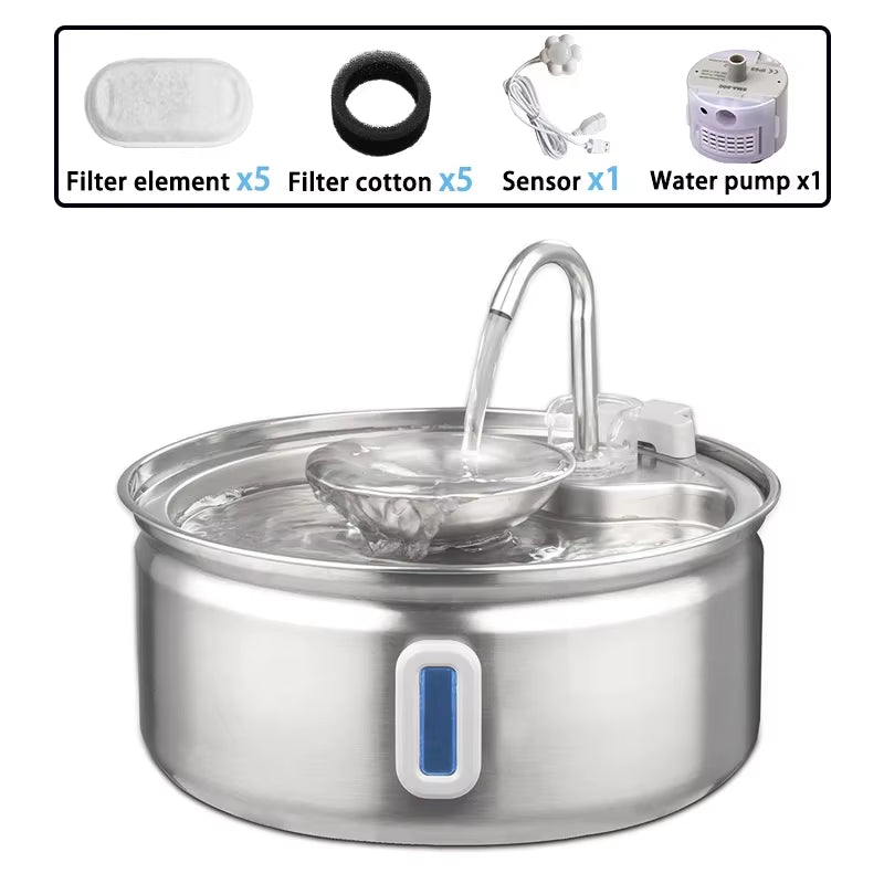  Stainless Steel Smart Pet Auto Water Fountain (3.2L)