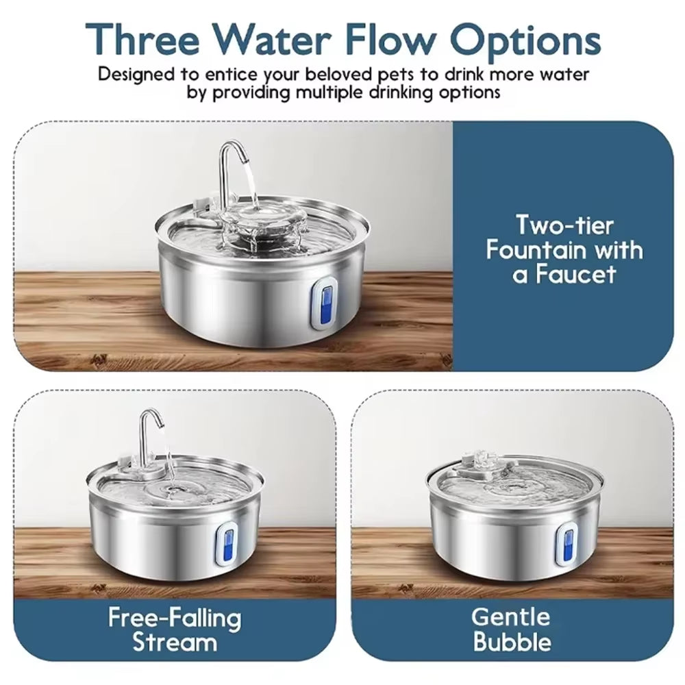  Stainless Steel Smart Pet Auto Water Fountain (3.2L)