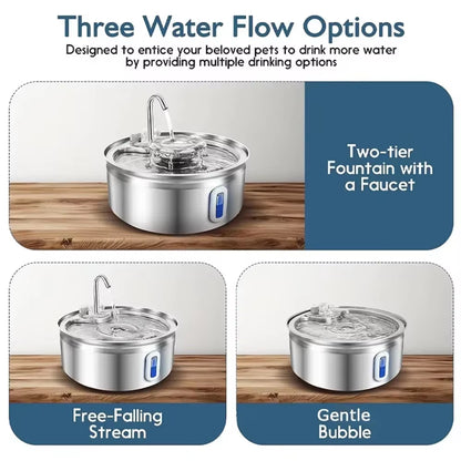  Stainless Steel Smart Pet Auto Water Fountain (3.2L)