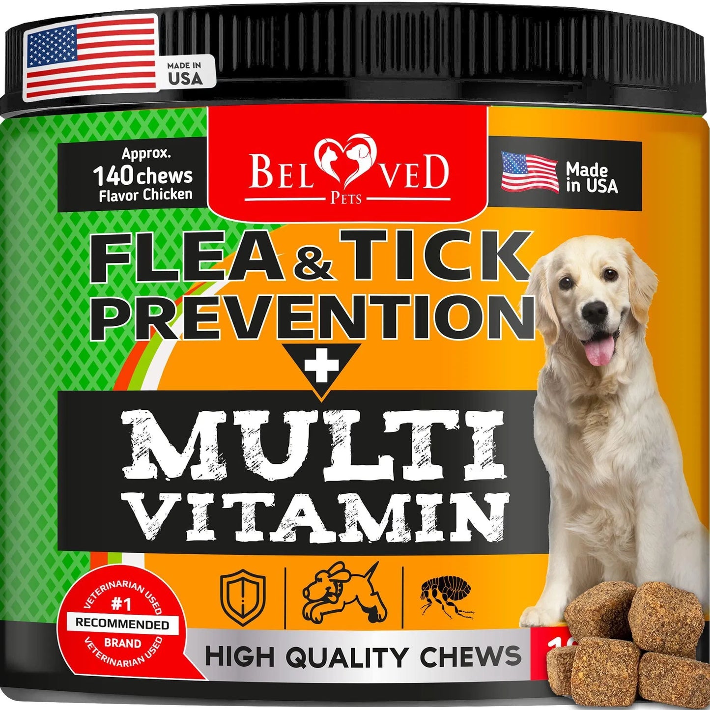 Dog Chewable Flea and Tick Prevention & Multivitamin Tablet