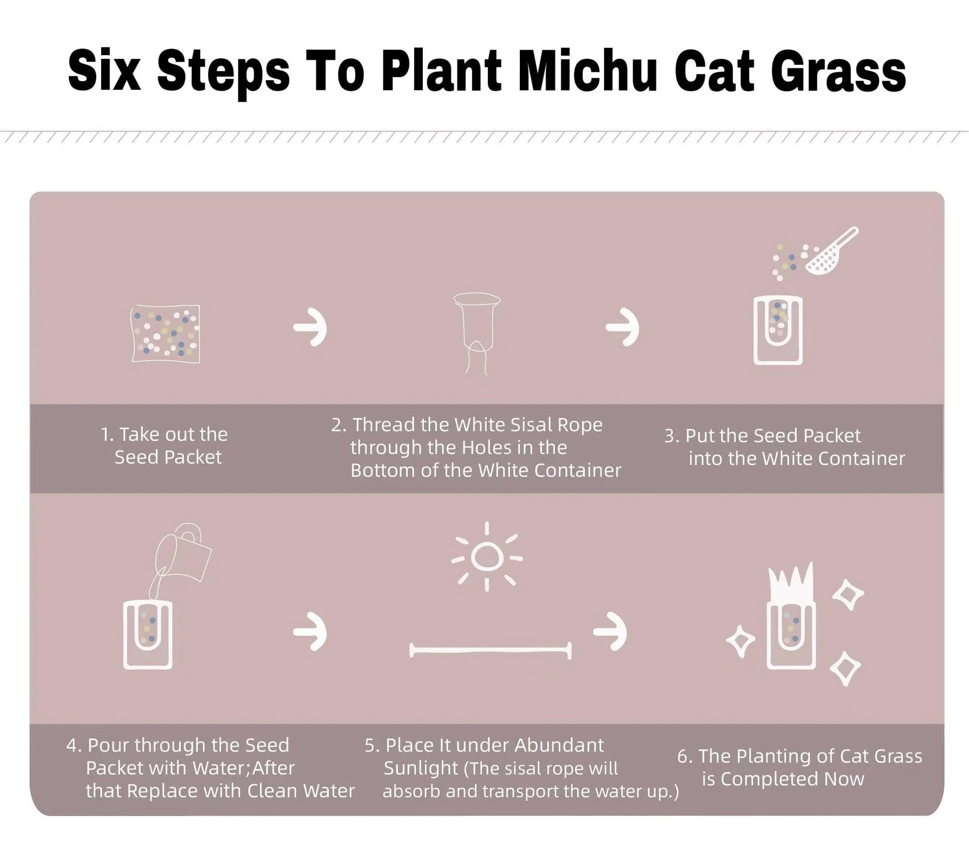 All-In-One Soil-Free Cat Grass Grow Kit with Australian Seed and Mulch