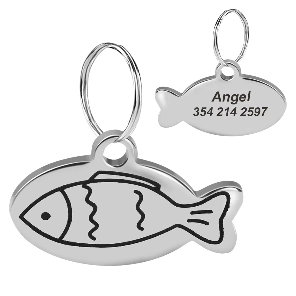 Customized Engraved Anti-Lost Cat Pet Tags 