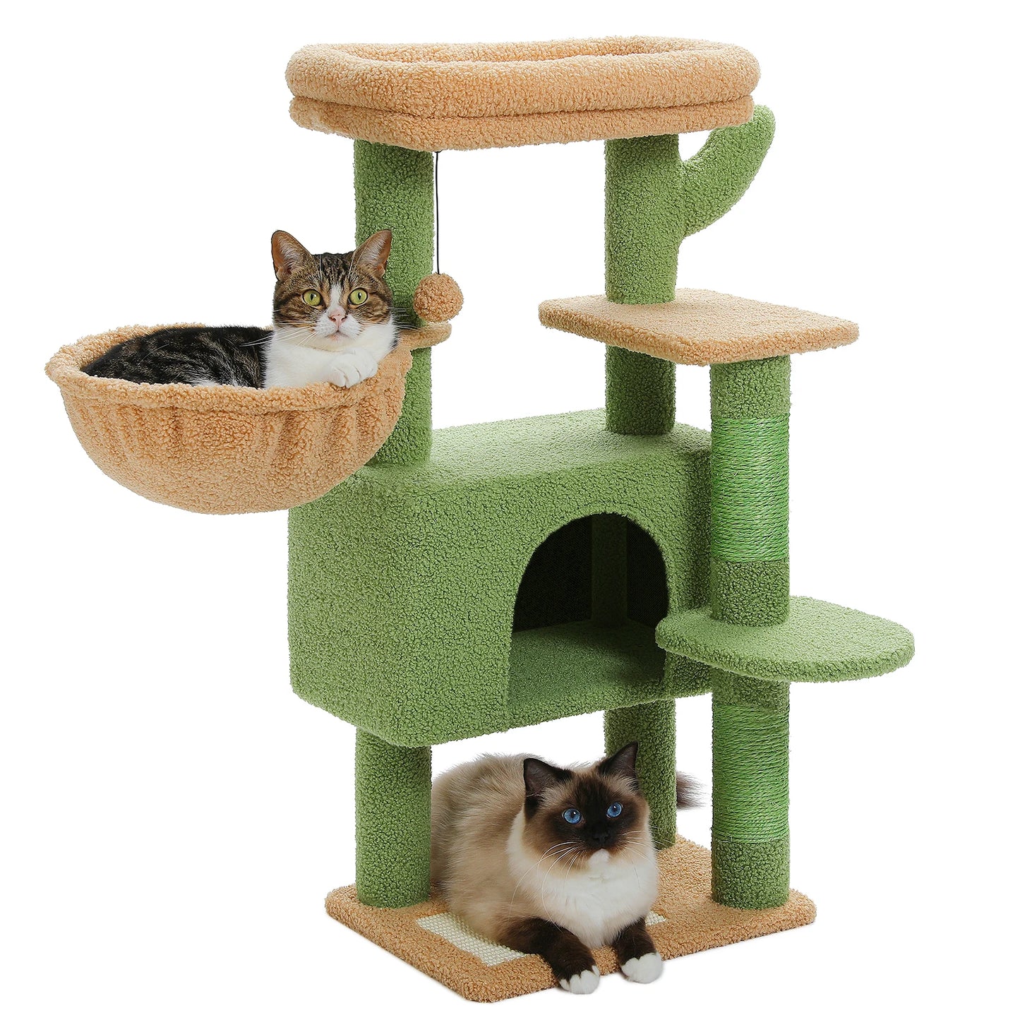 Cat  Tower for Indoor Cats with Large Hammock, Condo House and Scratching Post 