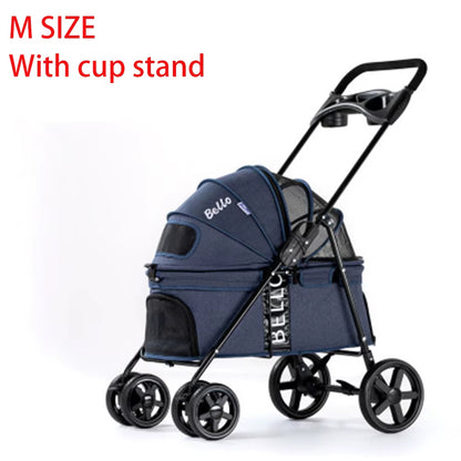 Luxury Pet  Stroller with Breathable Mesh