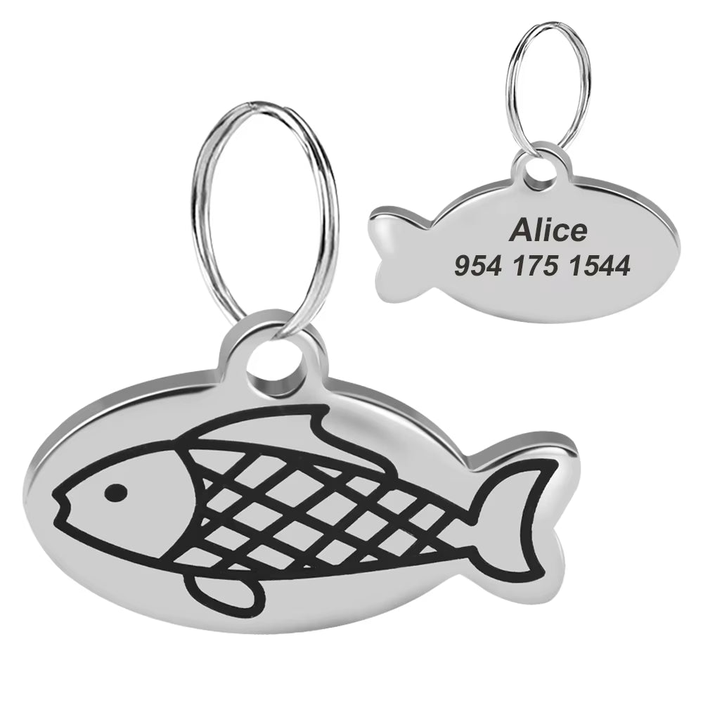 Customized Engraved Anti-Lost Cat Pet Tags 