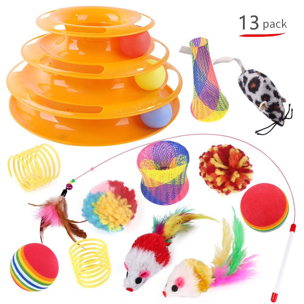 Pet Cat Self-Help Turntable Toy Set