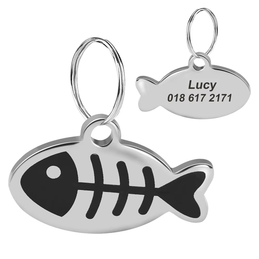 Customized Engraved Anti-Lost Cat Pet Tags 