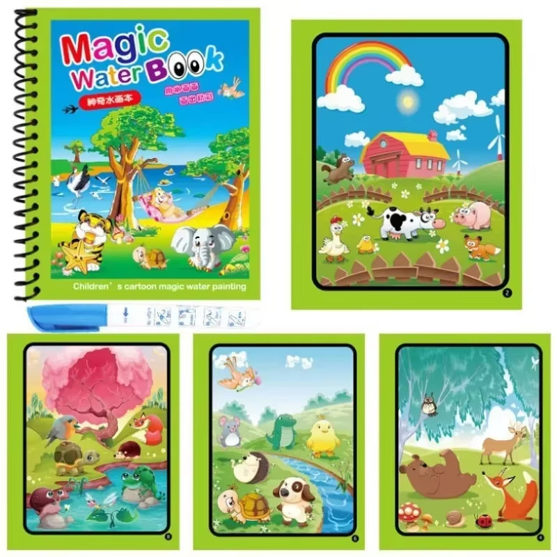 1Pc Magic Water Reusable Montessori Coloring Book 