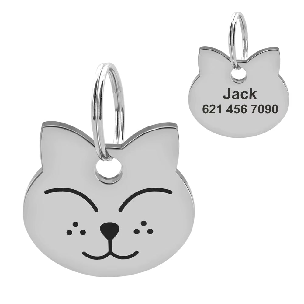 Customized Engraved Anti-Lost Cat Pet Tags 