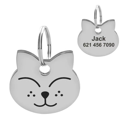 Customized Engraved Anti-Lost Cat Pet Tags 