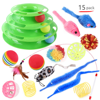 Pet Cat Self-Help Turntable Toy Set