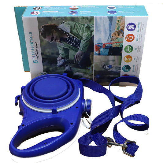 Pet Leash with Water Bottle & Cup