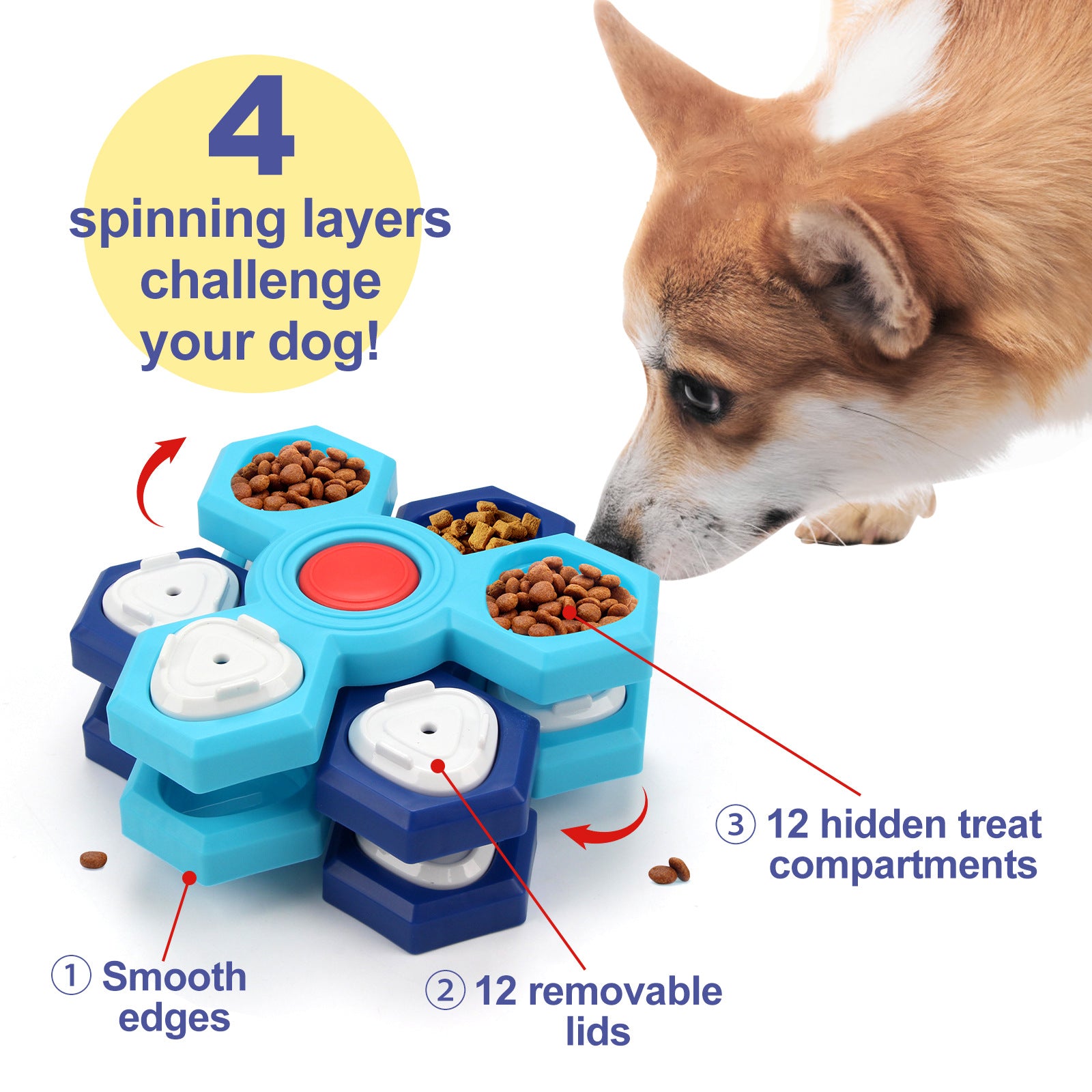 4 Layers Slow Feeder Pet Puzzle Bowl