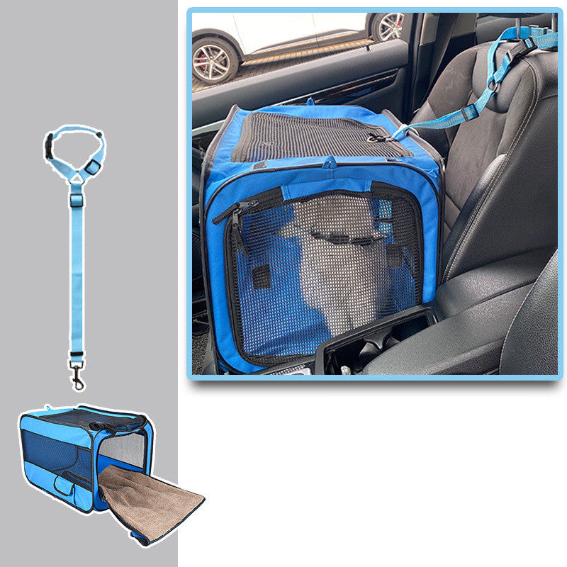 Pet Travel Carrier with Locking Safety Zippers