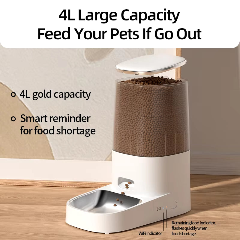 Automatic Pet Smart Food  Dispenser with Remote Control or Wifi Button 