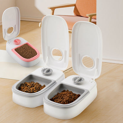 Stainless Steel Bowl Automatic Pet Food Dispenser