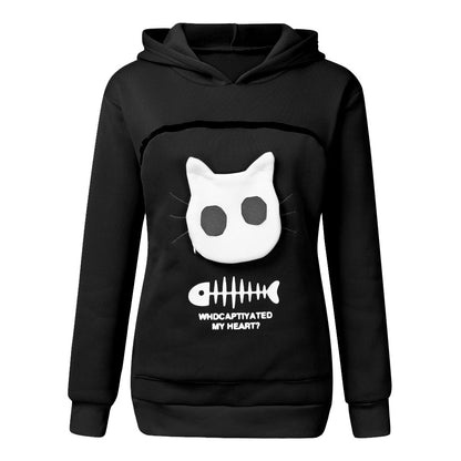  Hoodie Sweatshirt with Cat Pet Pocket 