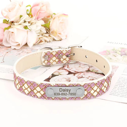 Customized Free Engraved Leather Pet Collar