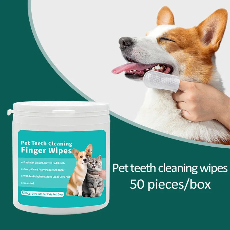 Pet Disposable Teeth Cleaning Finger Wipes 