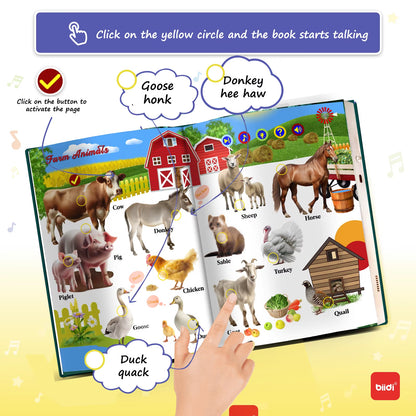 Montessori English Audio Book Preschool Learning Activity Book 