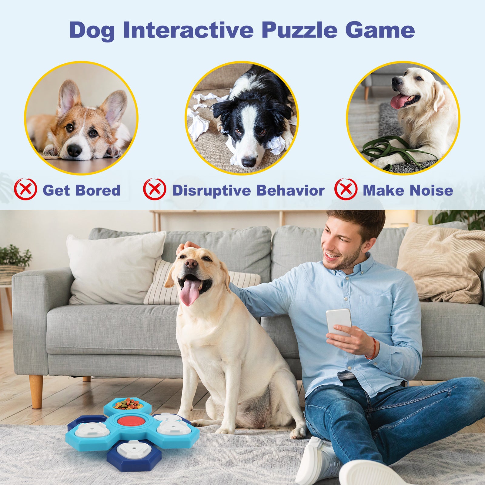 4 Layers Slow Feeder Pet Puzzle Bowl