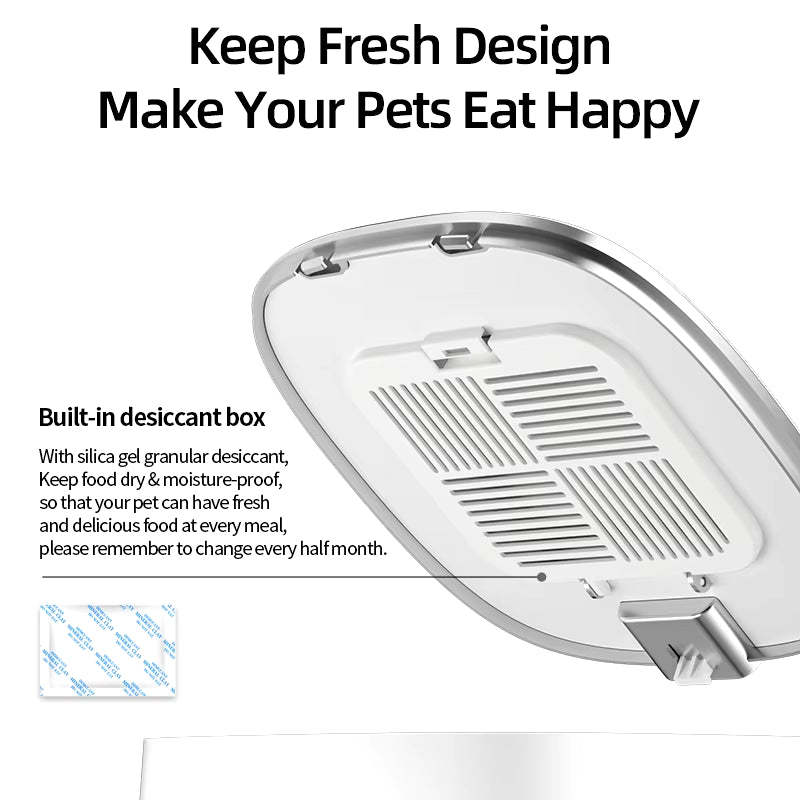 Automatic Pet Smart Food  Dispenser with Remote Control or Wifi Button 