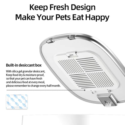 Automatic Pet Smart Food  Dispenser with Remote Control or Wifi Button 