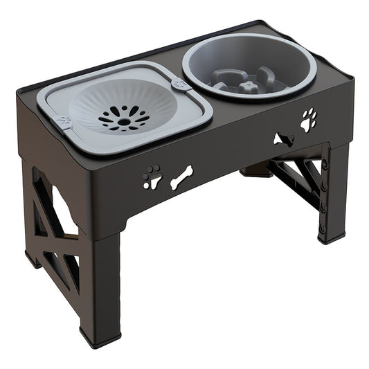 Pet Stainless Steel Feeder Double Bowl Integrated Lifting Dog Bowl