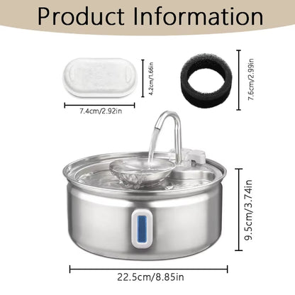  Stainless Steel Smart Pet Auto Water Fountain (3.2L)