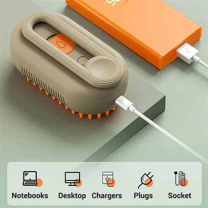 3 in 1 Pet Electric Steam Brush 