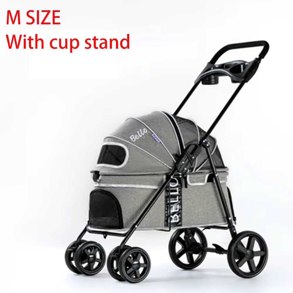 Luxury Pet  Stroller with Breathable Mesh